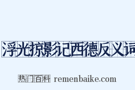 浮光掠影记西德反义词是什么意思的图片